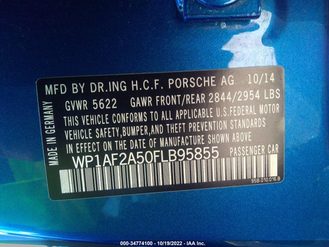 2015 Porsche Macan, VIN: WP1AF2A50FLB95855