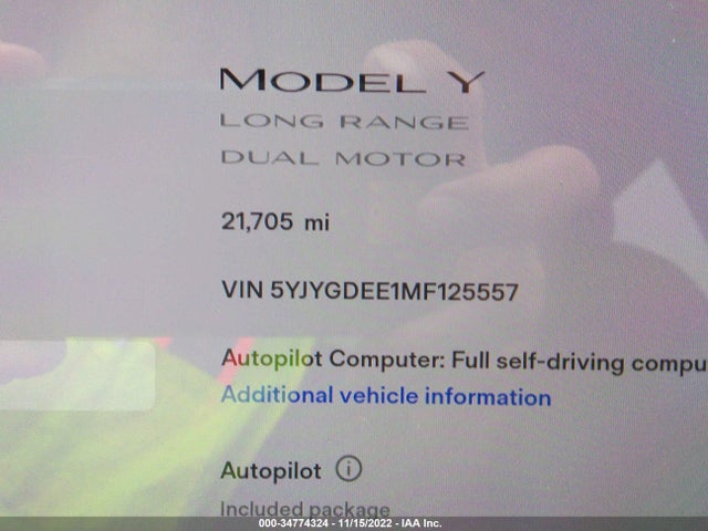 Tesla Model Y Long Range 2021 5YJYGDEE1MF125557 Image 8