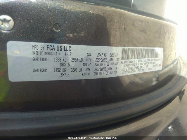 Chrysler Pacifica Touring L 2018 2C4RC1BG0JR294862 Image 10