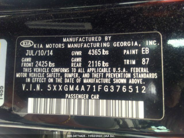 5XXGM4A71FG376512 KIA Optima Lx
