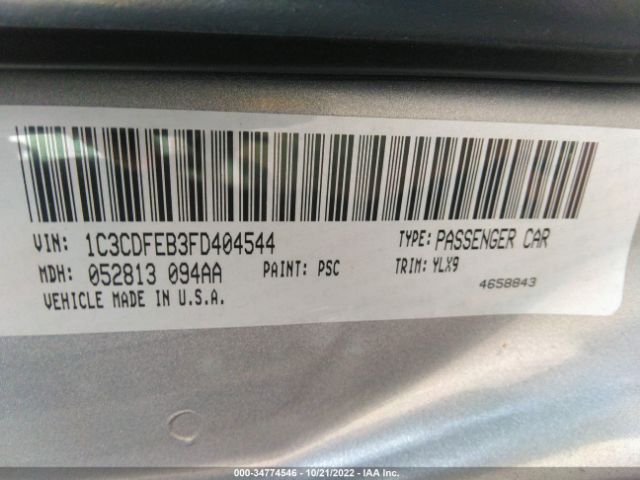 1C3CDFEB3FD404544 Dodge DART GT