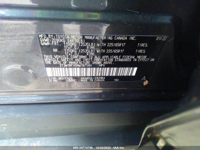Toyota Rav4 Xle 2022 2T3W1RFV0NW187564 Image 9