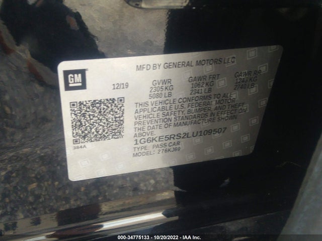 2020 Cadillac CT6, VIN: 1G6KE5RS2LU109507