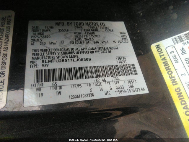 Lincoln Navigator 2007 5LMFU28517LJ06369 Image 11