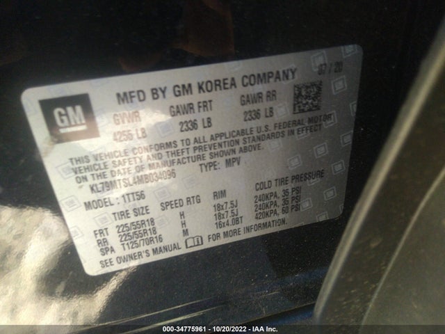 Chevrolet Trailblazer Rs 2021 KL79MTSL4MB034096 Image 9