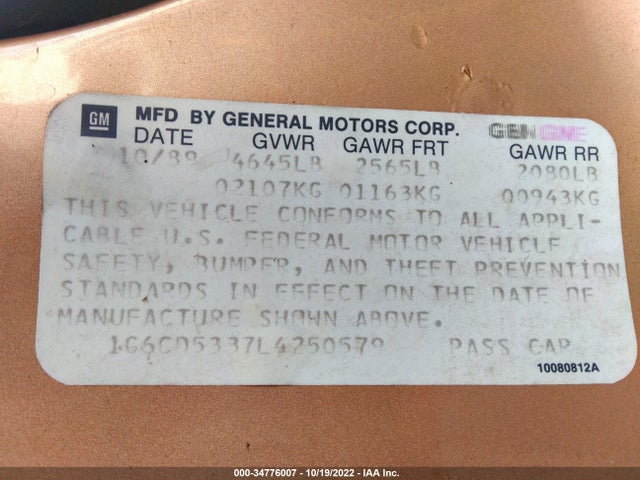 Cadillac Deville 1990 1G6CD5337L4250579 Image 10