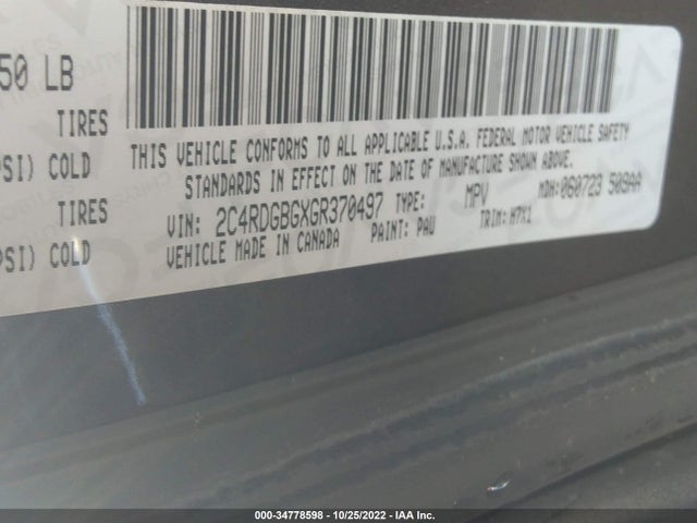 Dodge Grand Caravan Se 2016 2C4RDGBGXGR370497 Image 9