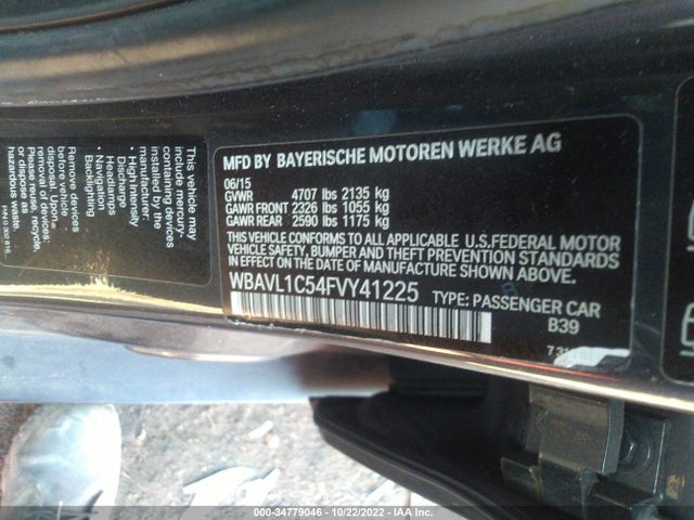 2015 BMW X1, VIN: WBAVL1C54FVY41225