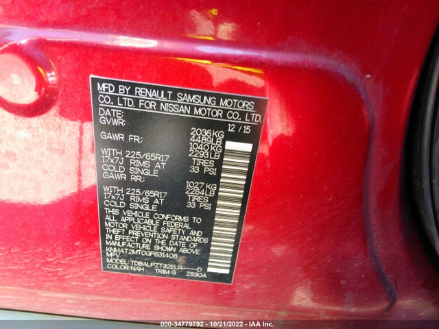 Nissan ROGUE S 2016 KNMAT2MT0GP631408 Image 10