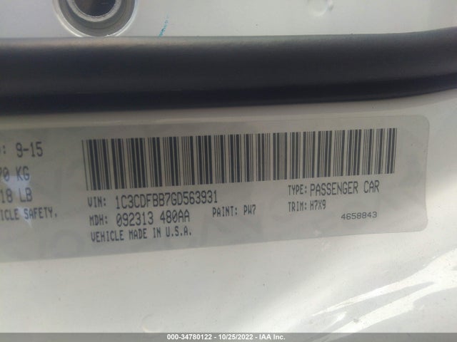 Dodge DART SXT 2016 1C3CDFBB7GD563931 Image 9