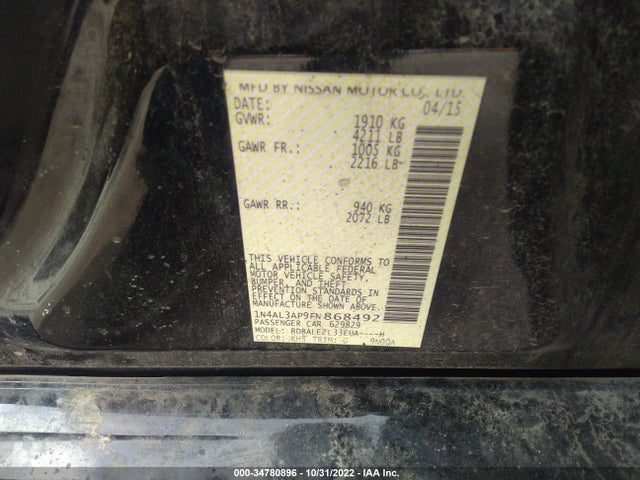 2015 Nissan Altima, VIN: 1N4AL3AP9FN868492
