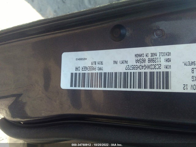 2013 DODGE CHARGER SXT PLUS VIN: 2C3CDXHG4DH595727