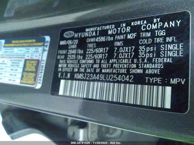 Hyundai TUCSON SE 2020 KM8J23A49LU254042 Image 9
