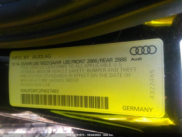 2015 Audi S6, VIN: WAUF2AFC2FN027463