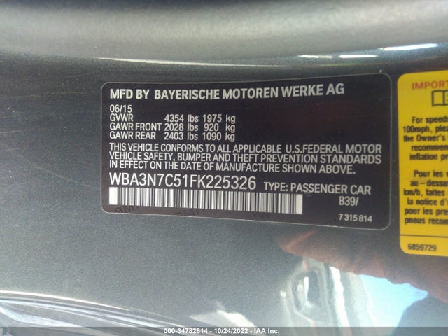 BMW 4 Series 428i 2015 WBA3N7C51FK225326 Image 9