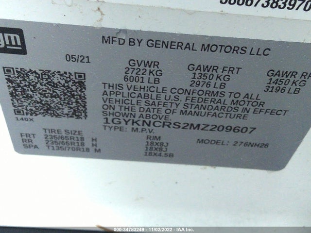 Cadillac Xt5 Fwd Premium Luxury 2021 1GYKNCRS2MZ209607 Image 9
