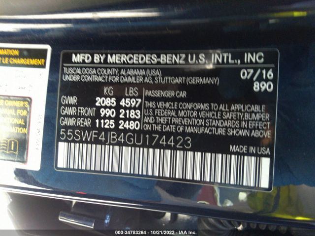 55SWF4JB4GU174423 Mercedes-Benz C-class C 300