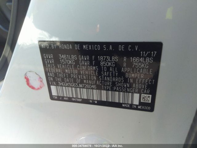 3HGGK5G63JM726046 Honda Fit Sport
