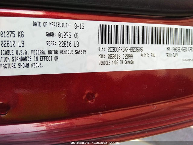 Chrysler 300 Limited 2015 2C3CCARGXFH923606 Image 9
