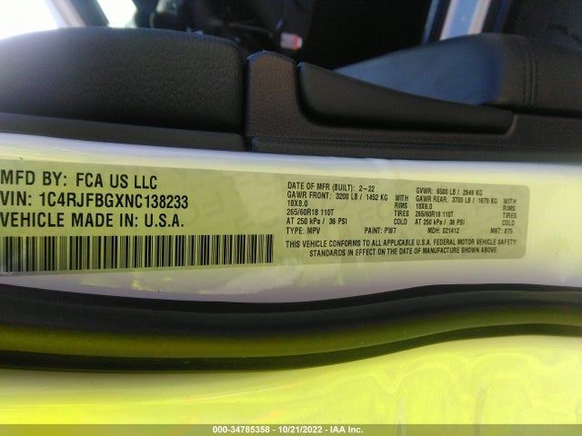 2022 Jeep Grand Cherokee, VIN: 1C4RJFBGXNC138233