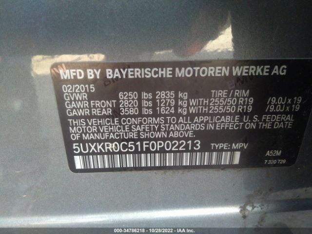 5UXKR0C51F0P02213 BMW X5 Xdrive35i