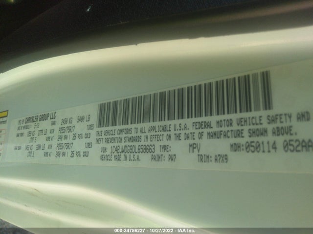 2013 JEEP WRANGLER UNLIMITED SPORT VIN: 1C4BJWDG9DL658663