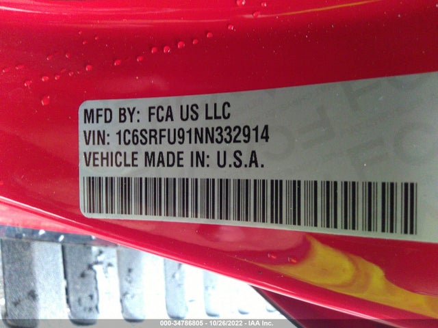 RAM 1500 Trx 2022 1C6SRFU91NN332914 Image 9