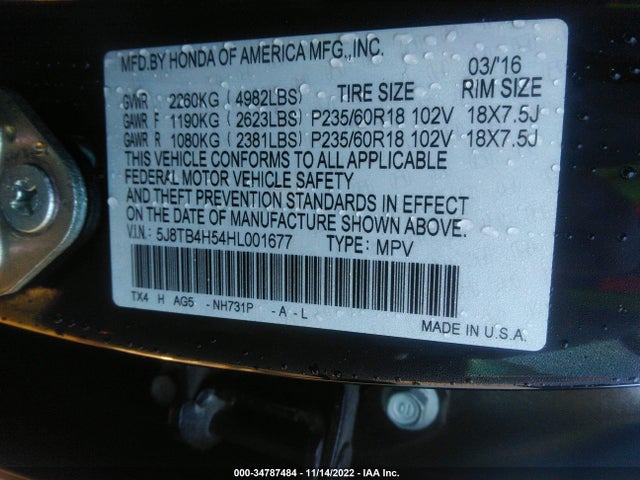 Acura Rdx W 2017 5J8TB4H54HL001677 Image 10
