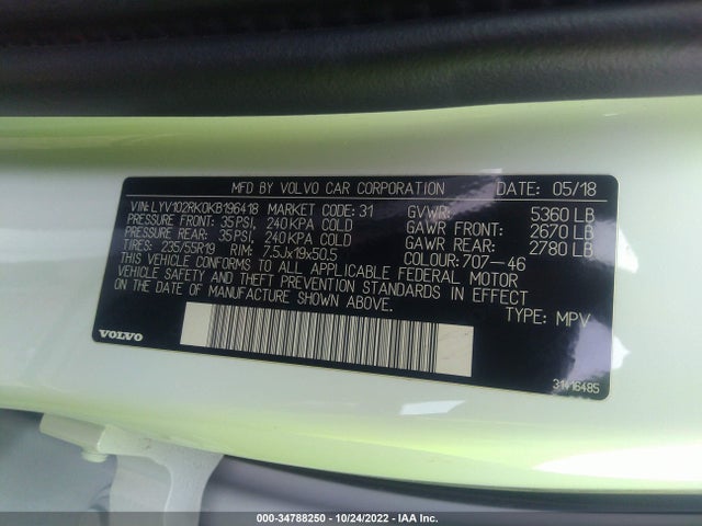 Volvo Xc60 Momentum 2019 LYV102RK0KB196418 Image 10