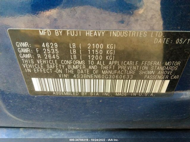 4S3BNEN60G3060633 Subaru Legacy 3.6r Limited