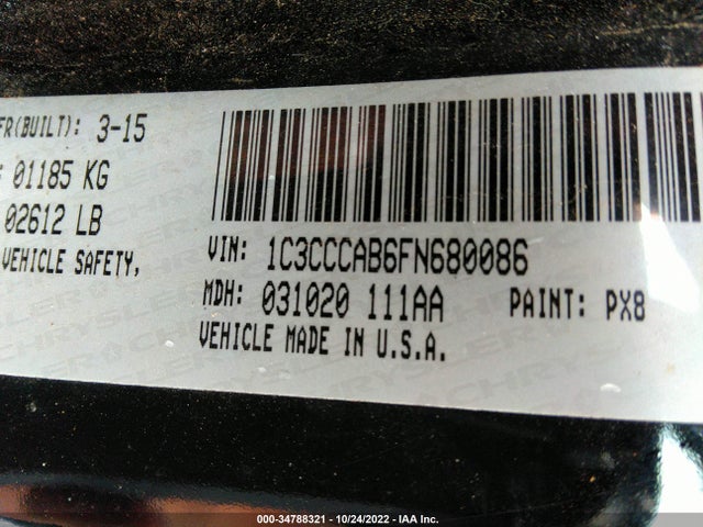 Chrysler 200 Limited 2015 1C3CCCAB6FN680086 Image 9
