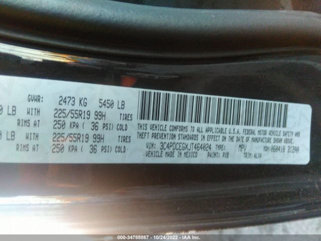 3C4PDCEGXJT464024 Dodge JOURNEY GT