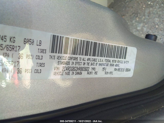 Dodge Grand Caravan Se 2017 2C4RDGBG3HR865822 Image 9