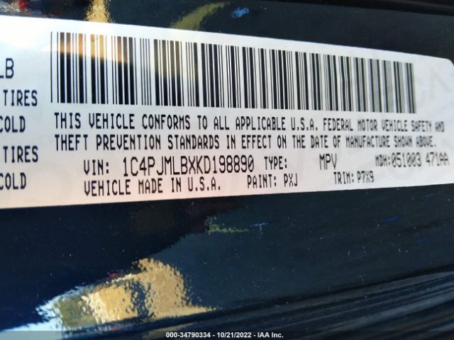 1C4PJMLBXKD198890 Jeep Cherokee Latitude Plus