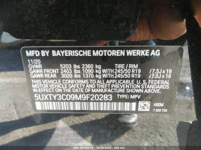 BMW X3 Sdrive30i 2021 аукцион фото