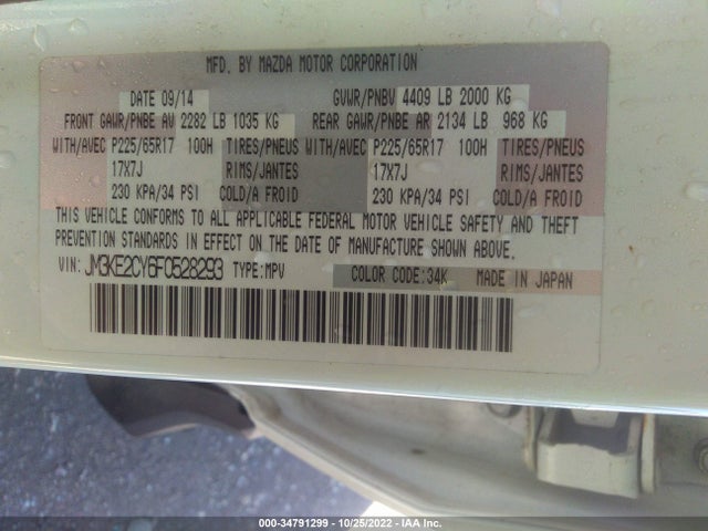 2015 Mazda CX-5, VIN: JM3KE2CY6F0528293
