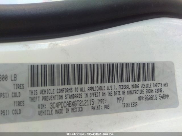 3C4PDCABXGT212115 Dodge JOURNEY SE