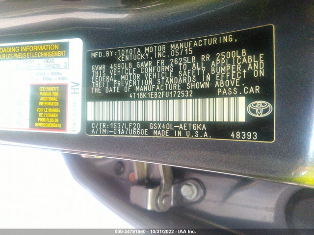 2015 Toyota Avalon, VIN: 4T1BK1EB2FU172532