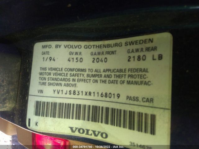 YV1JS831XR1168019 Volvo 940