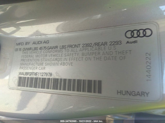 2015 Audi A3, VIN: WAUBFGFFXF1127978