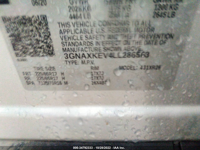 Chevrolet EQUINOX LT 2020 3GNAXKEV4LL286563 Image 9