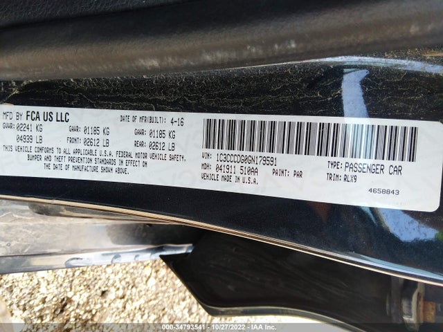 Chrysler 200 S 2016 1C3CCCDG0GN179591 Image 9