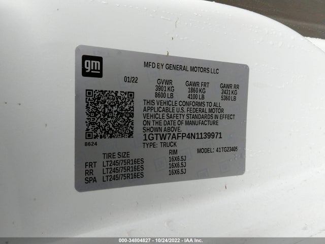2022 GMC Savana, VIN: 1GTW7AFP4N1139971
