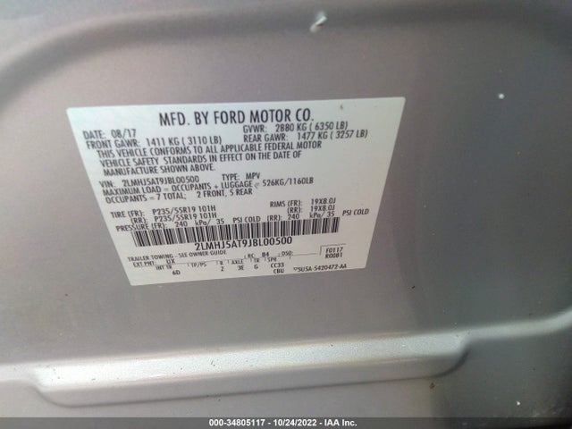 Lincoln Mkt Reserve 2018 2LMHJ5AT9JBL00500 Image 10