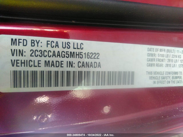 2C3CCAAG5MH516222 Chrysler 300 Touring