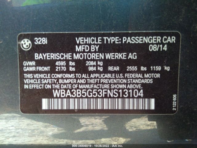 WBA3B5G53FNS13104 BMW 3 Series 328i Xdrive