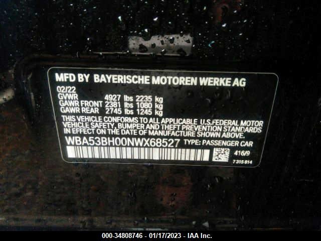 BMW 5 Series 530i 2022 аукцион фото