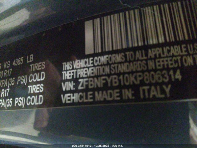 ZFBNFYB10KP806314 Fiat 500X