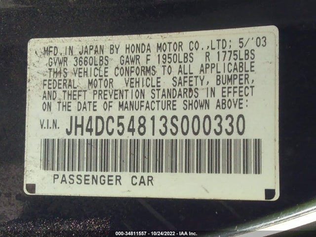 Acura RSX 2003 JH4DC54813S000330 Image 10
