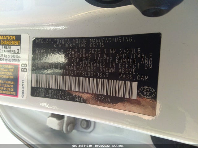 2020 Toyota Avalon, VIN: 4T1DZ1FB8LU040650